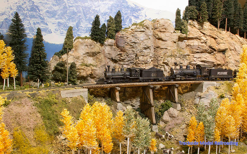  Trackside Model Railroading visits Furukawa’s Sam Juan Scenic Line, it is an amazing S scale narrow layout. A double headed RGS mixed manifest makes its way over the grade as it heads towards Vance.