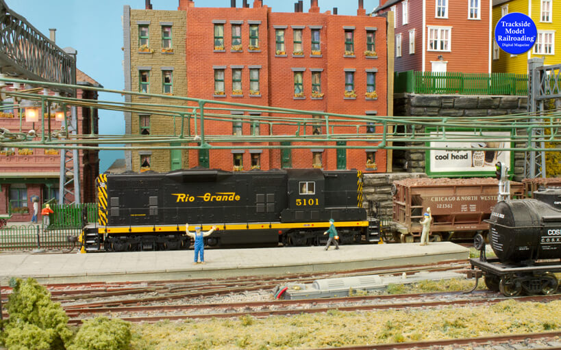 Trackside Model Railroading Blue Arrow Lines in HO Scale.