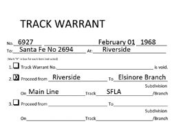 Track warrants download for your moadle railroad