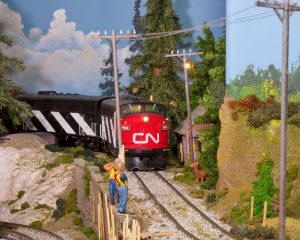 Canadian National locomotive in Trackside Model Railroading G scale